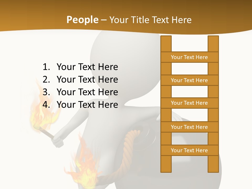 A Person Sitting On A Ball With A Fire In It PowerPoint Template