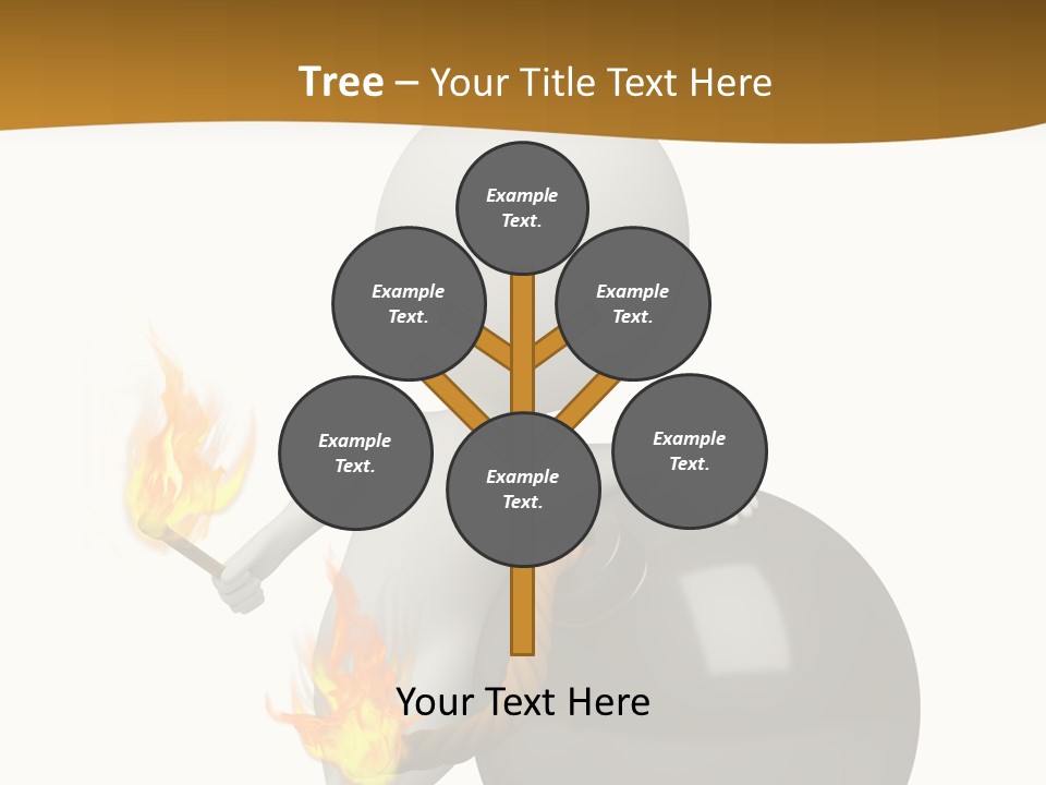 A Person Sitting On A Ball With A Fire In It PowerPoint Template