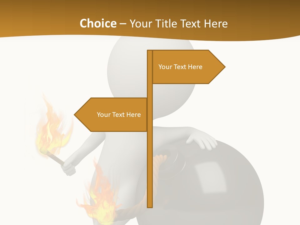 A Person Sitting On A Ball With A Fire In It PowerPoint Template