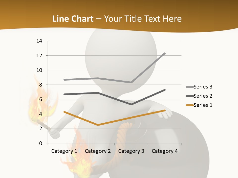 A Person Sitting On A Ball With A Fire In It PowerPoint Template