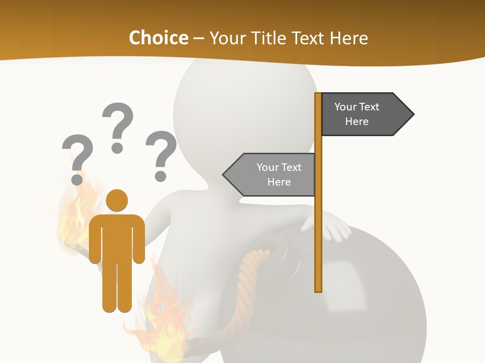 A Person Sitting On A Ball With A Fire In It PowerPoint Template
