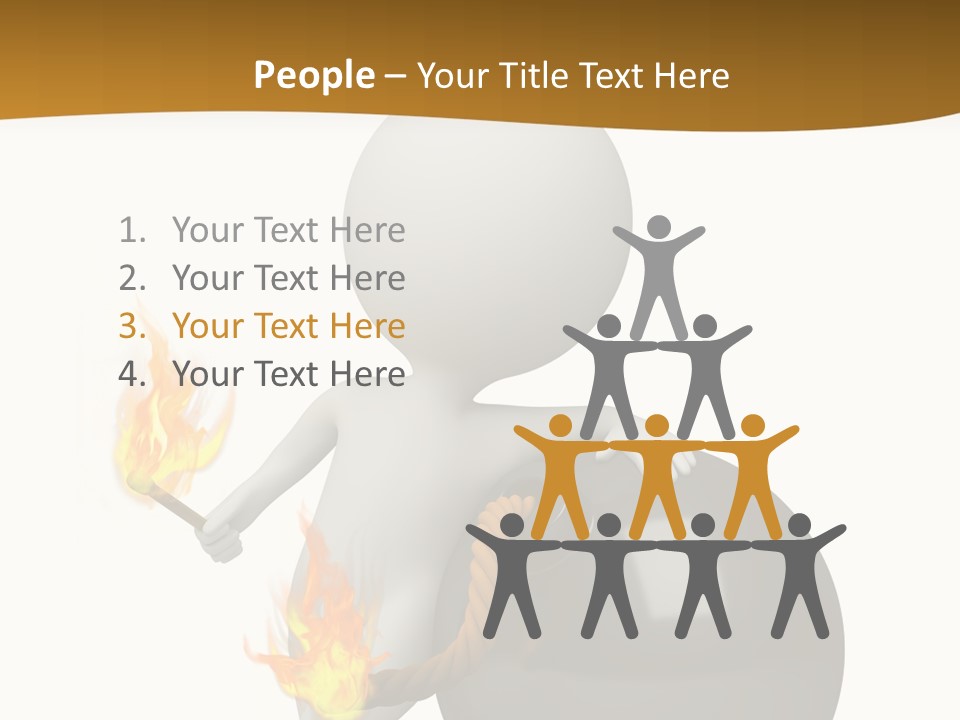 A Person Sitting On A Ball With A Fire In It PowerPoint Template