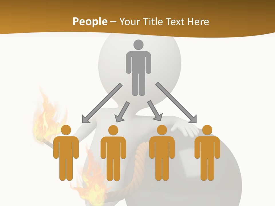 A Person Sitting On A Ball With A Fire In It PowerPoint Template