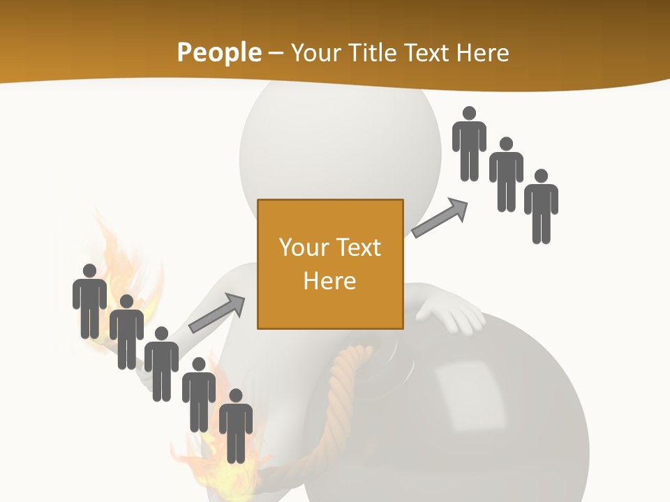 A Person Sitting On A Ball With A Fire In It PowerPoint Template