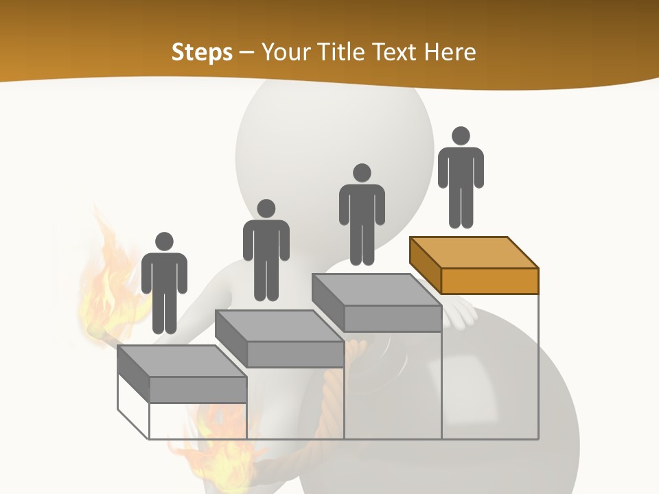 A Person Sitting On A Ball With A Fire In It PowerPoint Template
