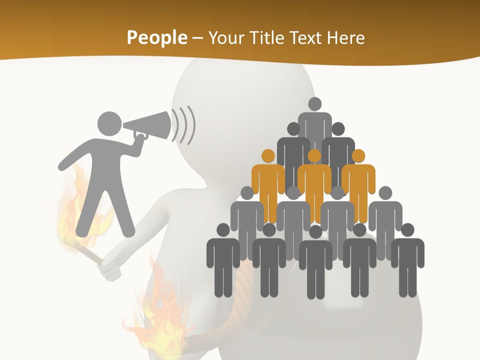 A Person Sitting On A Ball With A Fire In It PowerPoint Template
