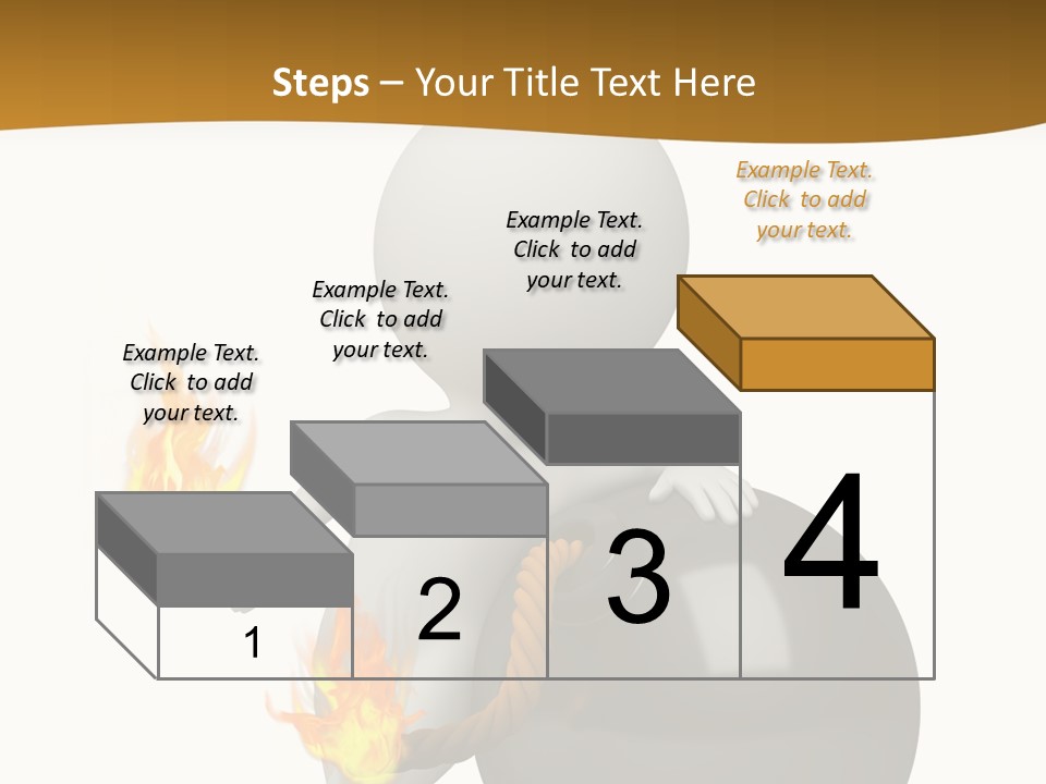 A Person Sitting On A Ball With A Fire In It PowerPoint Template