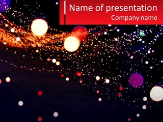A Blurry Image Of Lights On A Dark Background PowerPoint Template