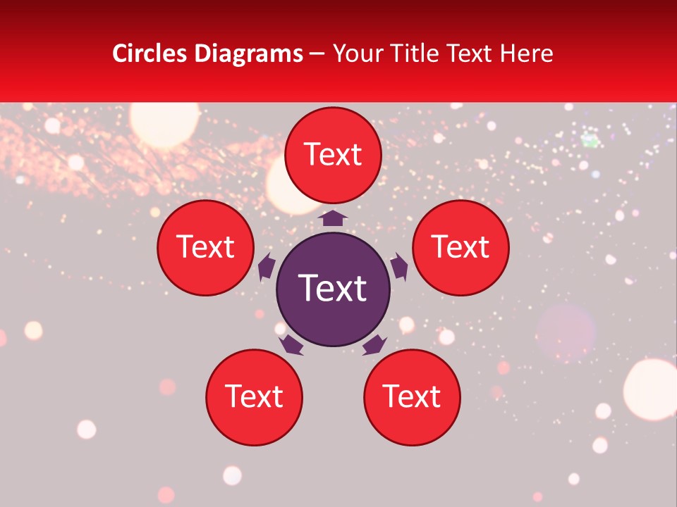 A Blurry Image Of Lights On A Dark Background PowerPoint Template