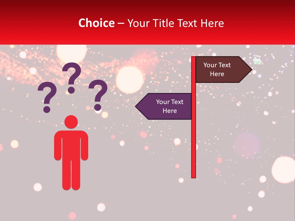 A Blurry Image Of Lights On A Dark Background PowerPoint Template