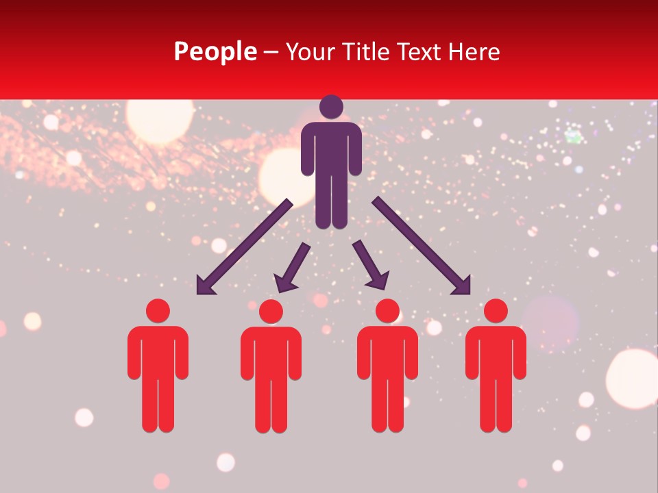 A Blurry Image Of Lights On A Dark Background PowerPoint Template