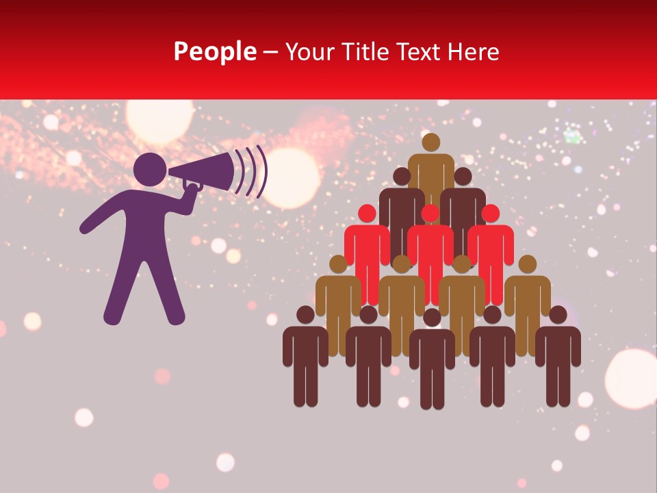 A Blurry Image Of Lights On A Dark Background PowerPoint Template