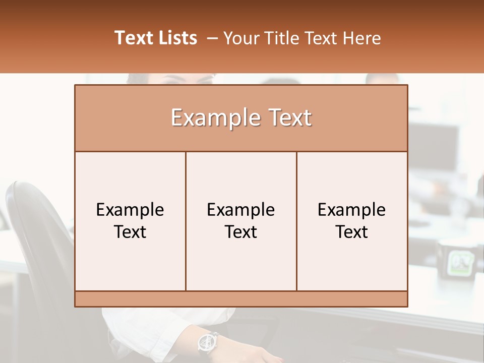 A Woman Sitting At A Desk In An Office PowerPoint Template