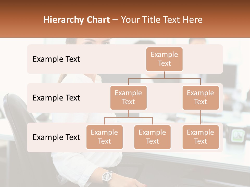 A Woman Sitting At A Desk In An Office PowerPoint Template