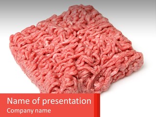 A Large Piece Of Ground Beef On A White Background PowerPoint Template