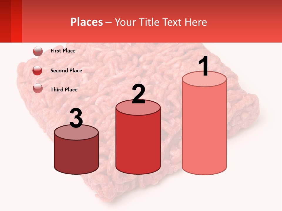 A Large Piece Of Ground Beef On A White Background PowerPoint Template