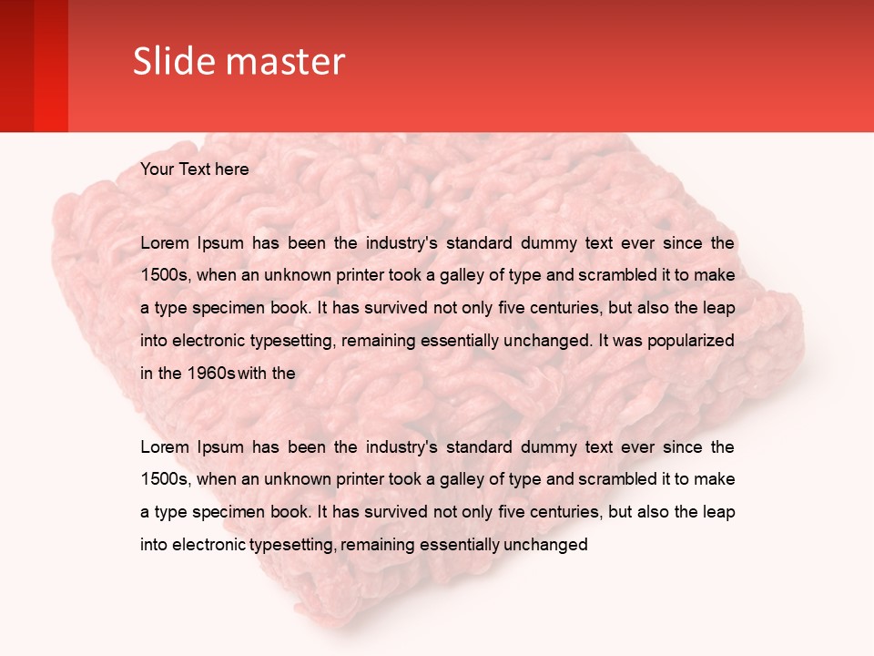 A Large Piece Of Ground Beef On A White Background PowerPoint Template
