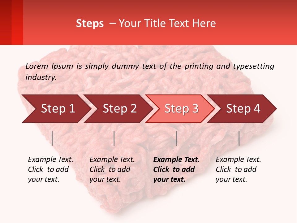A Large Piece Of Ground Beef On A White Background PowerPoint Template