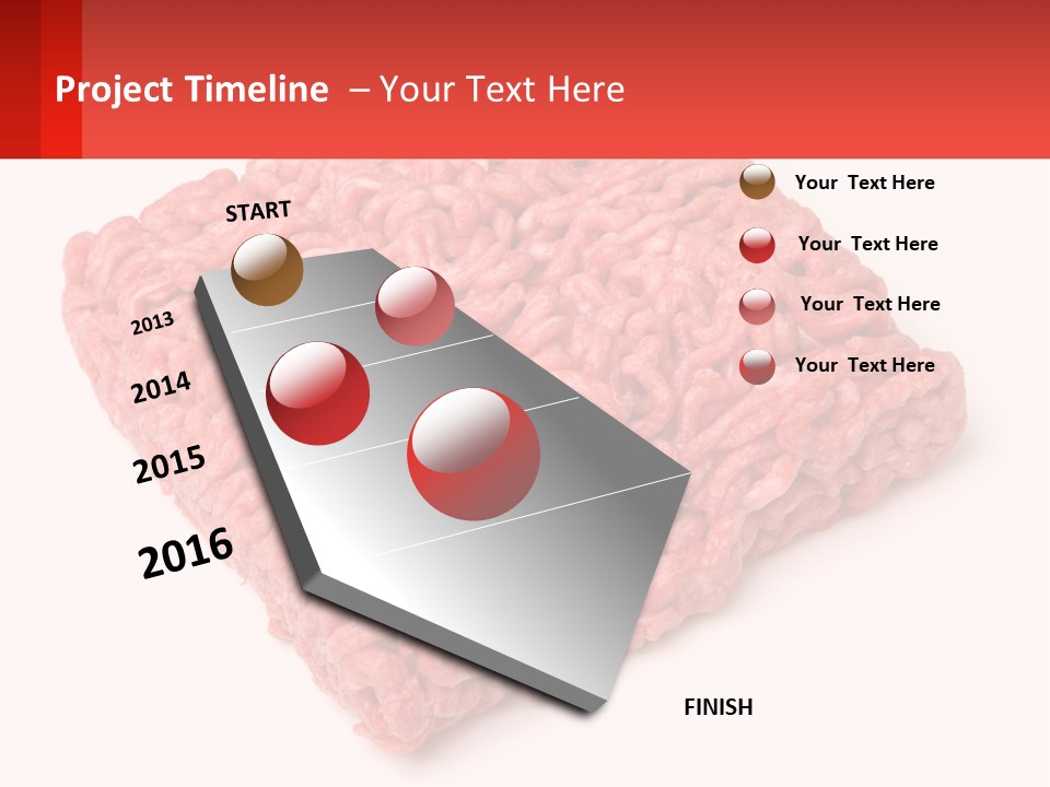 A Large Piece Of Ground Beef On A White Background PowerPoint Template