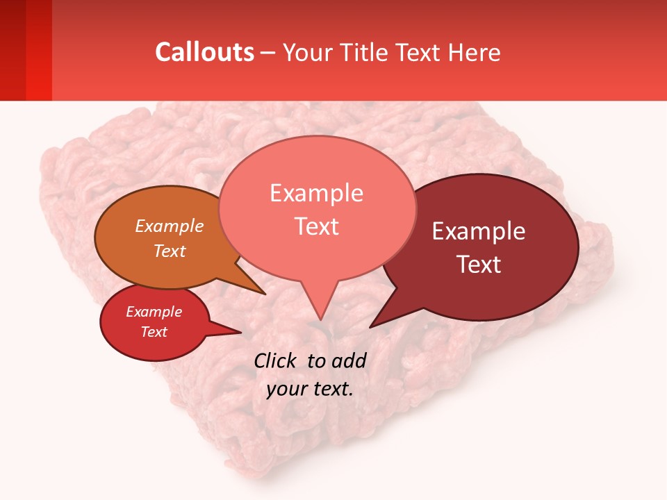 A Large Piece Of Ground Beef On A White Background PowerPoint Template