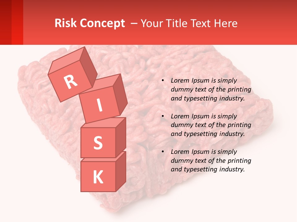 A Large Piece Of Ground Beef On A White Background PowerPoint Template