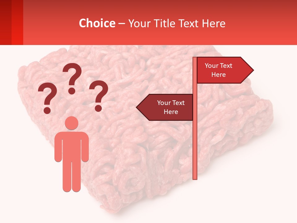 A Large Piece Of Ground Beef On A White Background PowerPoint Template