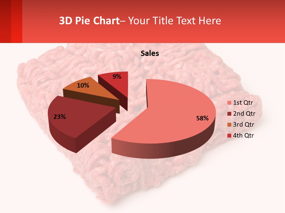 A Large Piece Of Ground Beef On A White Background PowerPoint Template