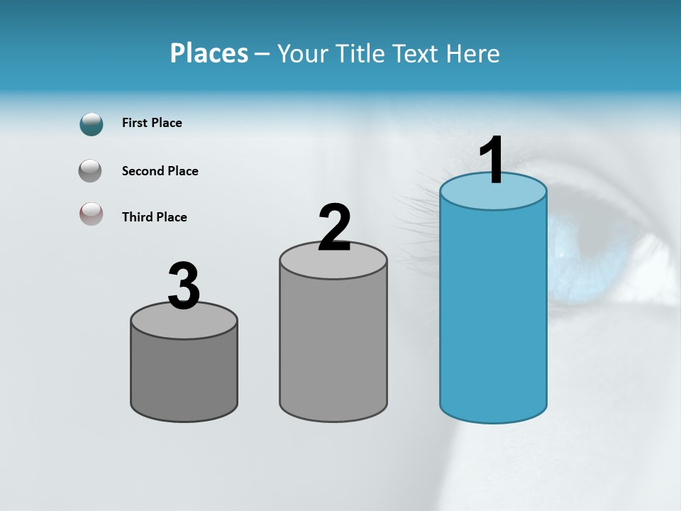 A Woman's Blue Eye With Long Lashes PowerPoint Template