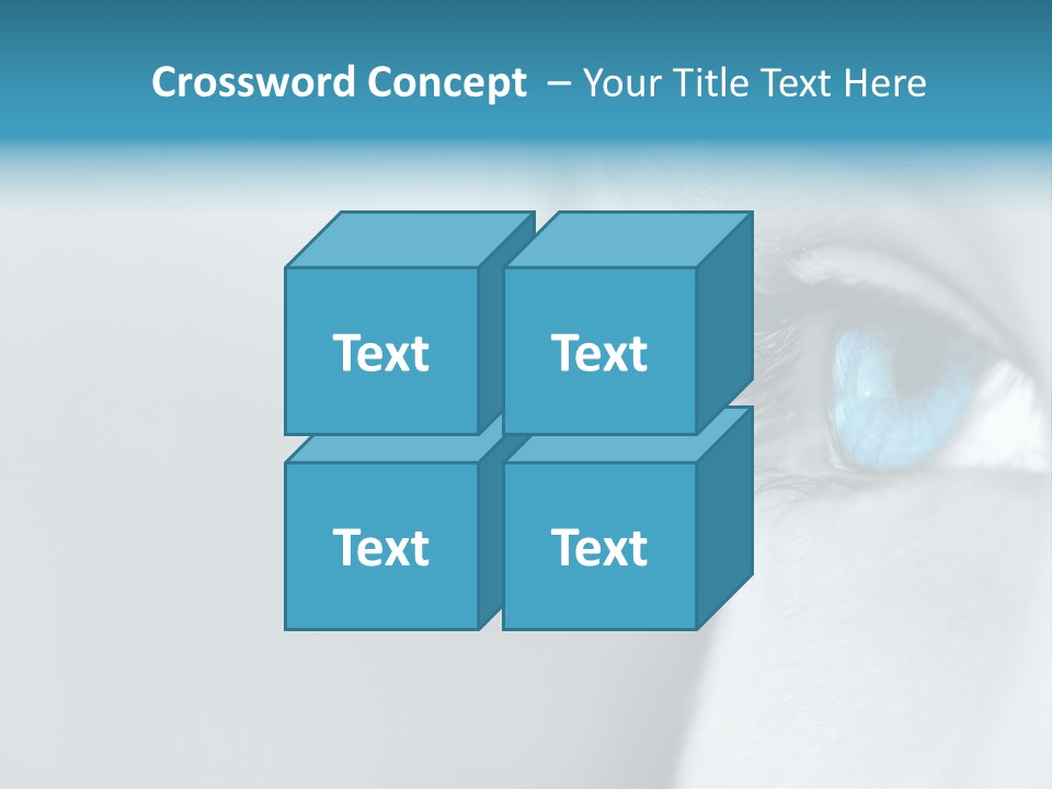 A Woman's Blue Eye With Long Lashes PowerPoint Template