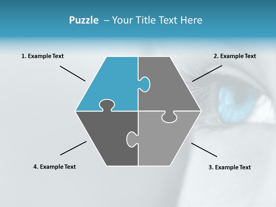 A Woman's Blue Eye With Long Lashes PowerPoint Template