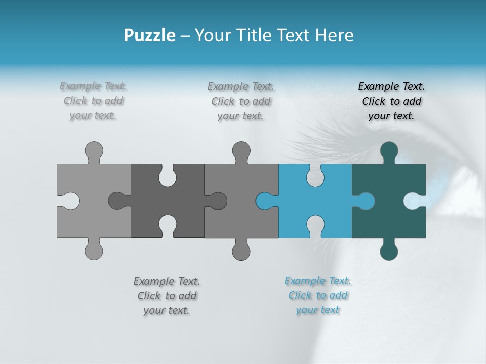 A Woman's Blue Eye With Long Lashes PowerPoint Template