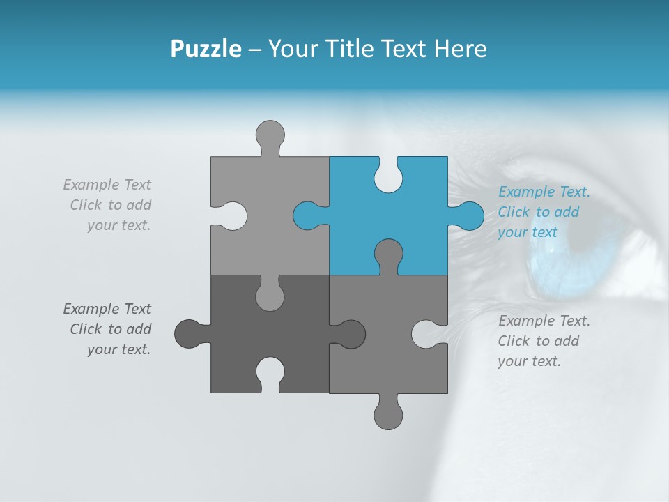 A Woman's Blue Eye With Long Lashes PowerPoint Template