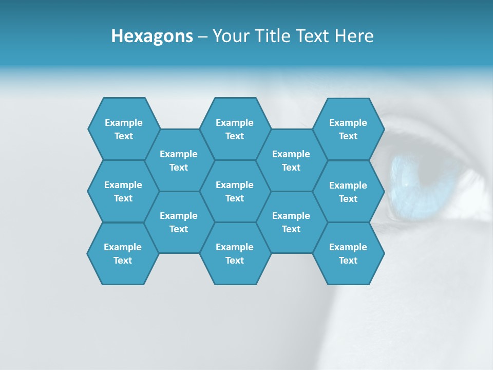 A Woman's Blue Eye With Long Lashes PowerPoint Template