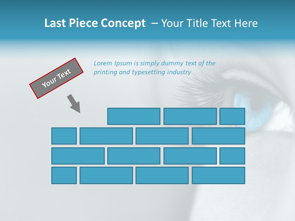 A Woman's Blue Eye With Long Lashes PowerPoint Template