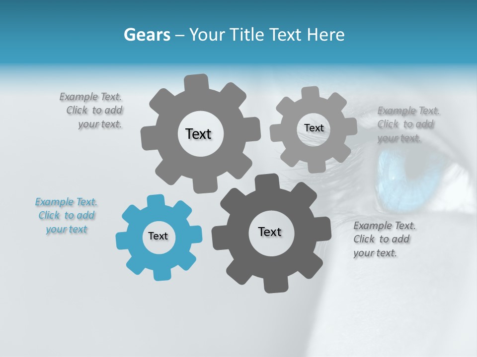 A Woman's Blue Eye With Long Lashes PowerPoint Template