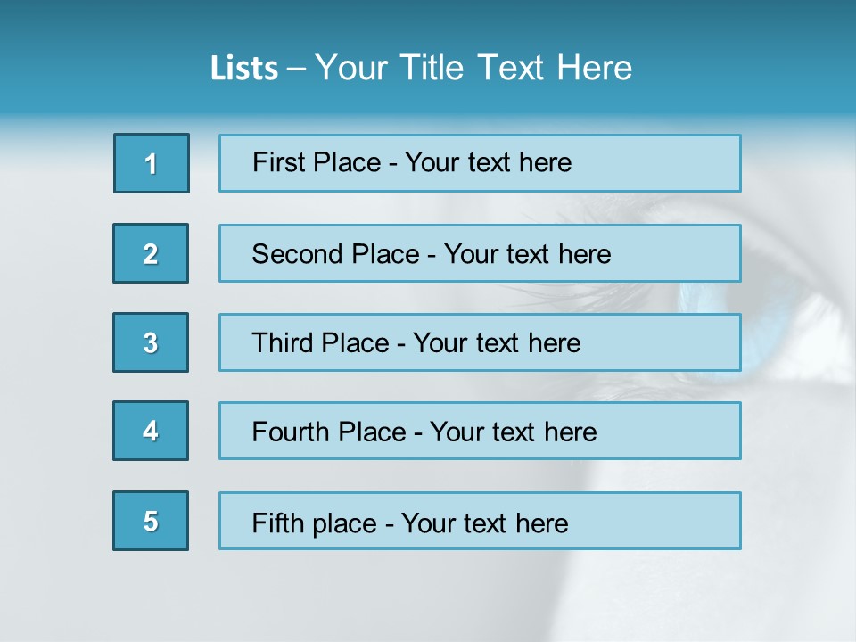A Woman's Blue Eye With Long Lashes PowerPoint Template