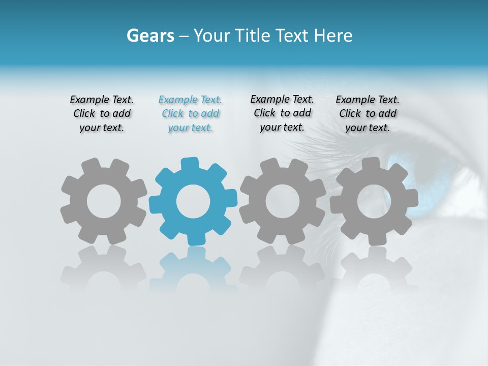 A Woman's Blue Eye With Long Lashes PowerPoint Template