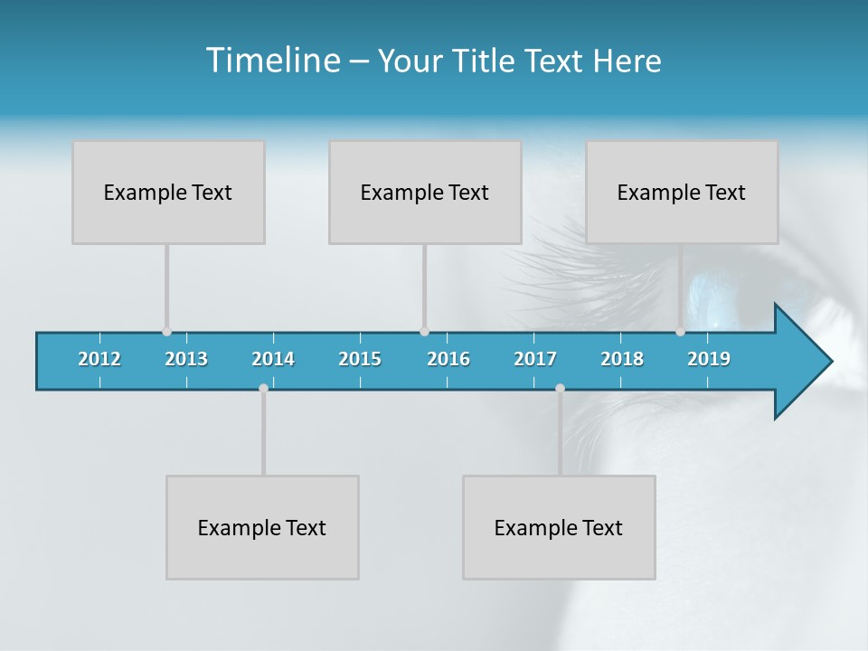 A Woman's Blue Eye With Long Lashes PowerPoint Template