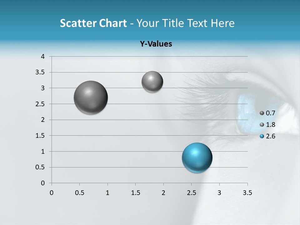A Woman's Blue Eye With Long Lashes PowerPoint Template