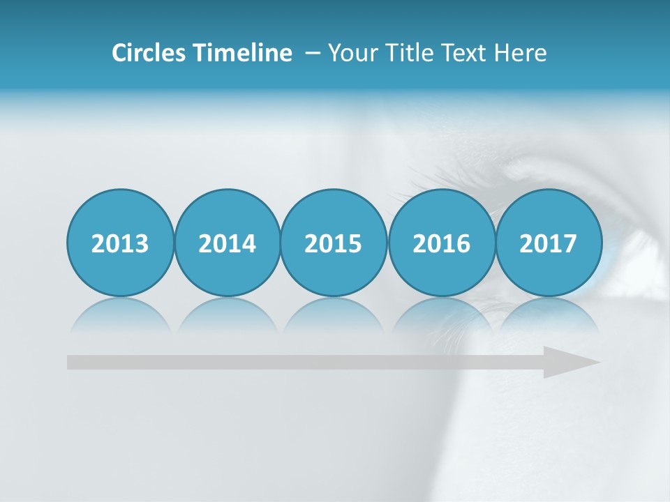 A Woman's Blue Eye With Long Lashes PowerPoint Template