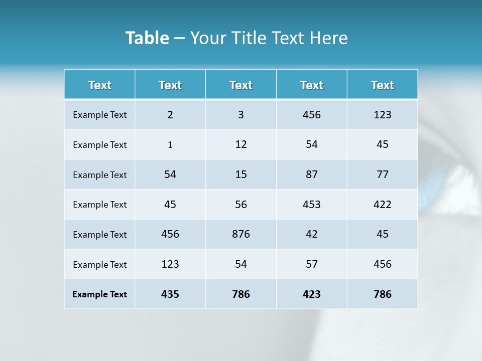 A Woman's Blue Eye With Long Lashes PowerPoint Template