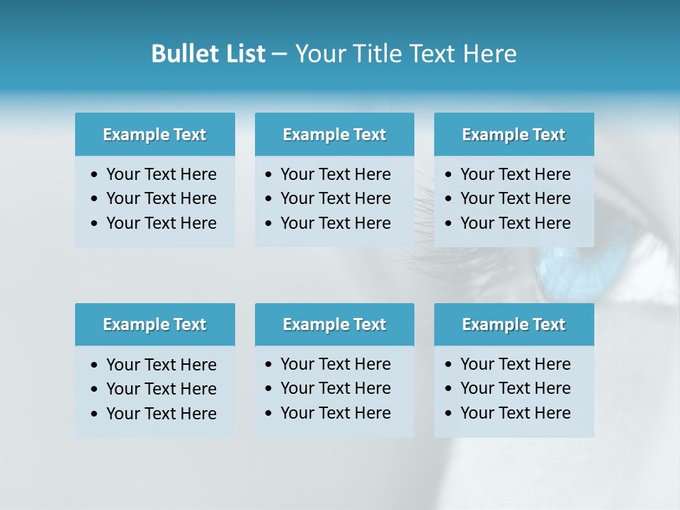 A Woman's Blue Eye With Long Lashes PowerPoint Template