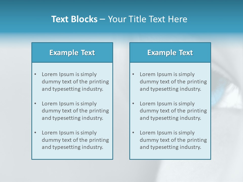 A Woman's Blue Eye With Long Lashes PowerPoint Template