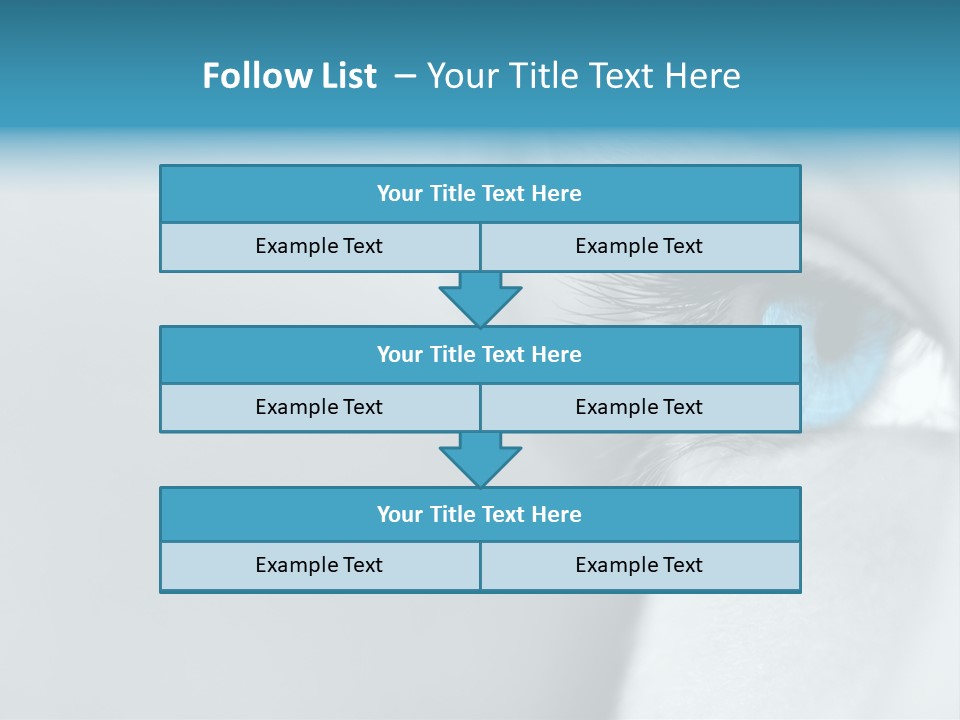 A Woman's Blue Eye With Long Lashes PowerPoint Template