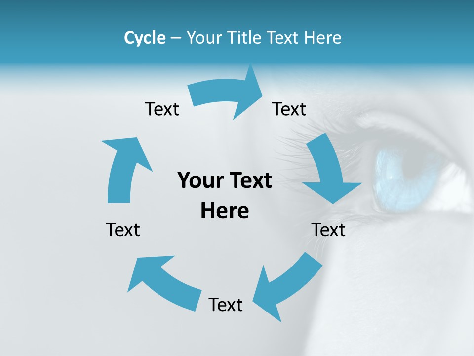 A Woman's Blue Eye With Long Lashes PowerPoint Template