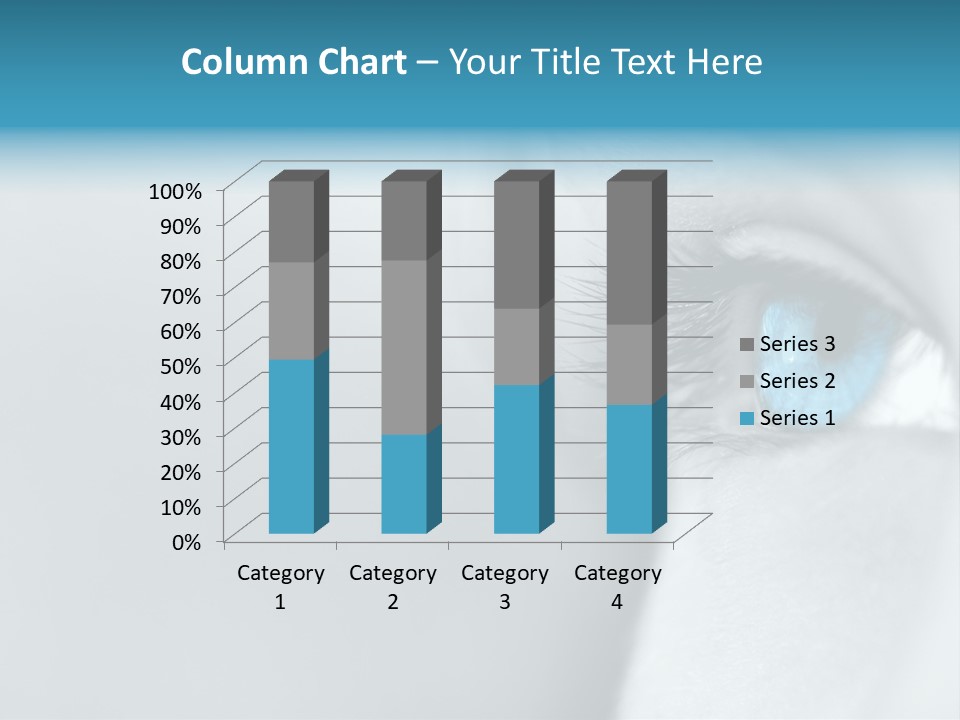 A Woman's Blue Eye With Long Lashes PowerPoint Template