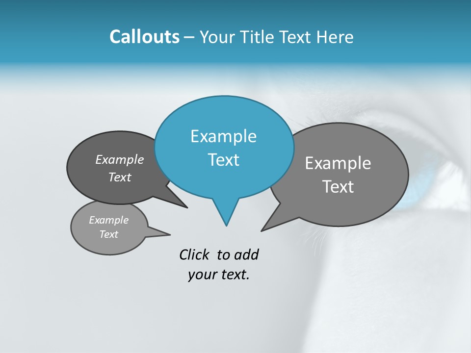 A Woman's Blue Eye With Long Lashes PowerPoint Template