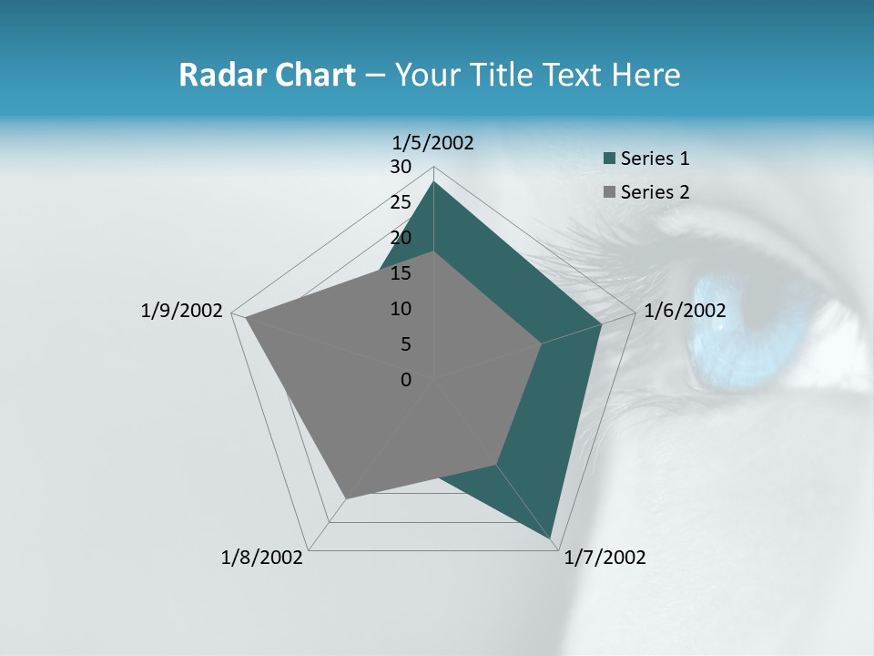 A Woman's Blue Eye With Long Lashes PowerPoint Template
