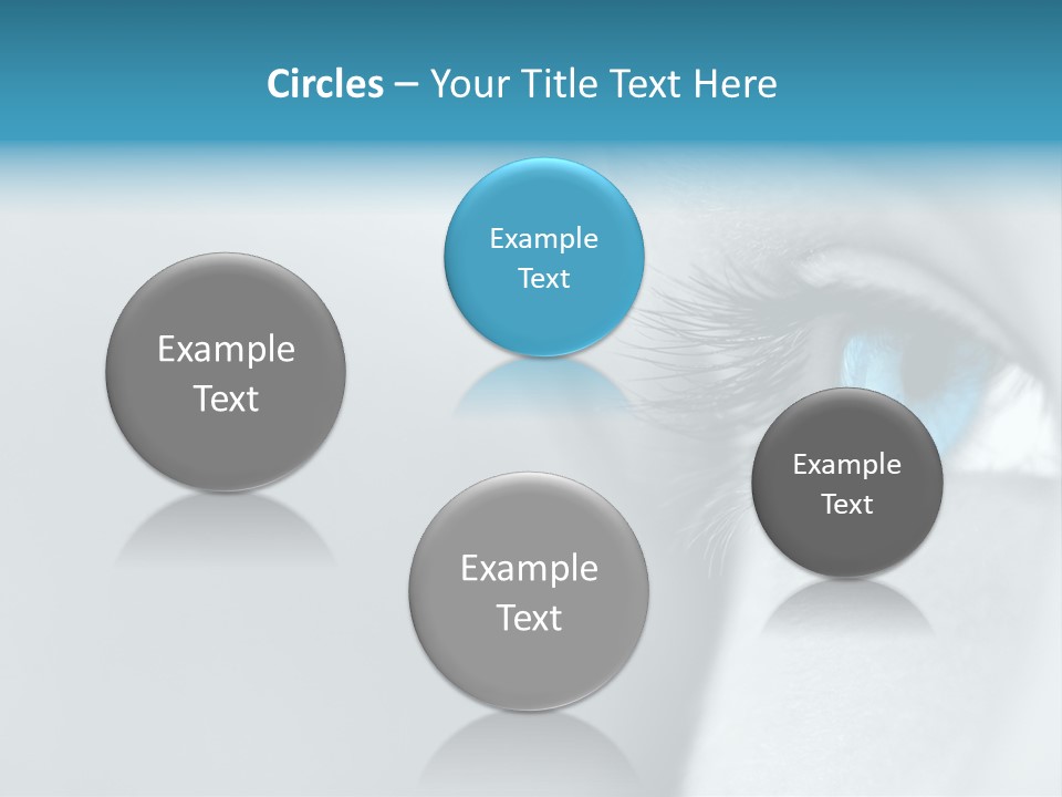 A Woman's Blue Eye With Long Lashes PowerPoint Template