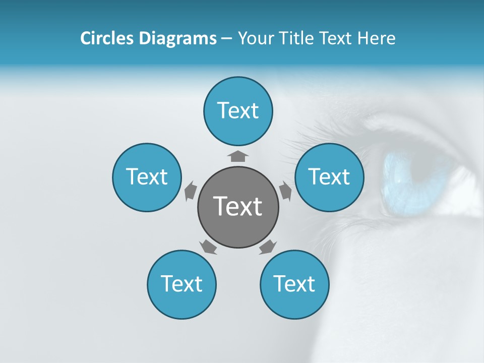 A Woman's Blue Eye With Long Lashes PowerPoint Template